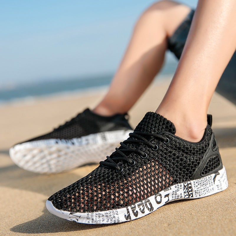 Outdoor Mesh Shoes Men'S And Women'S Breathable Wading Mesh Shoes Soft Sole Sneaker Summer Tracing Hole Shoes Large Size Shoes - Image 4